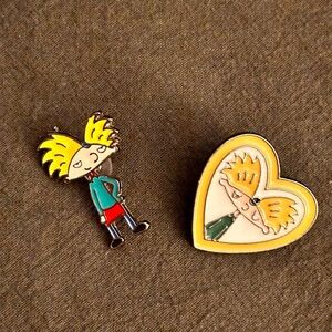 Hey Arnold lapel pins. Both‎ pins included.